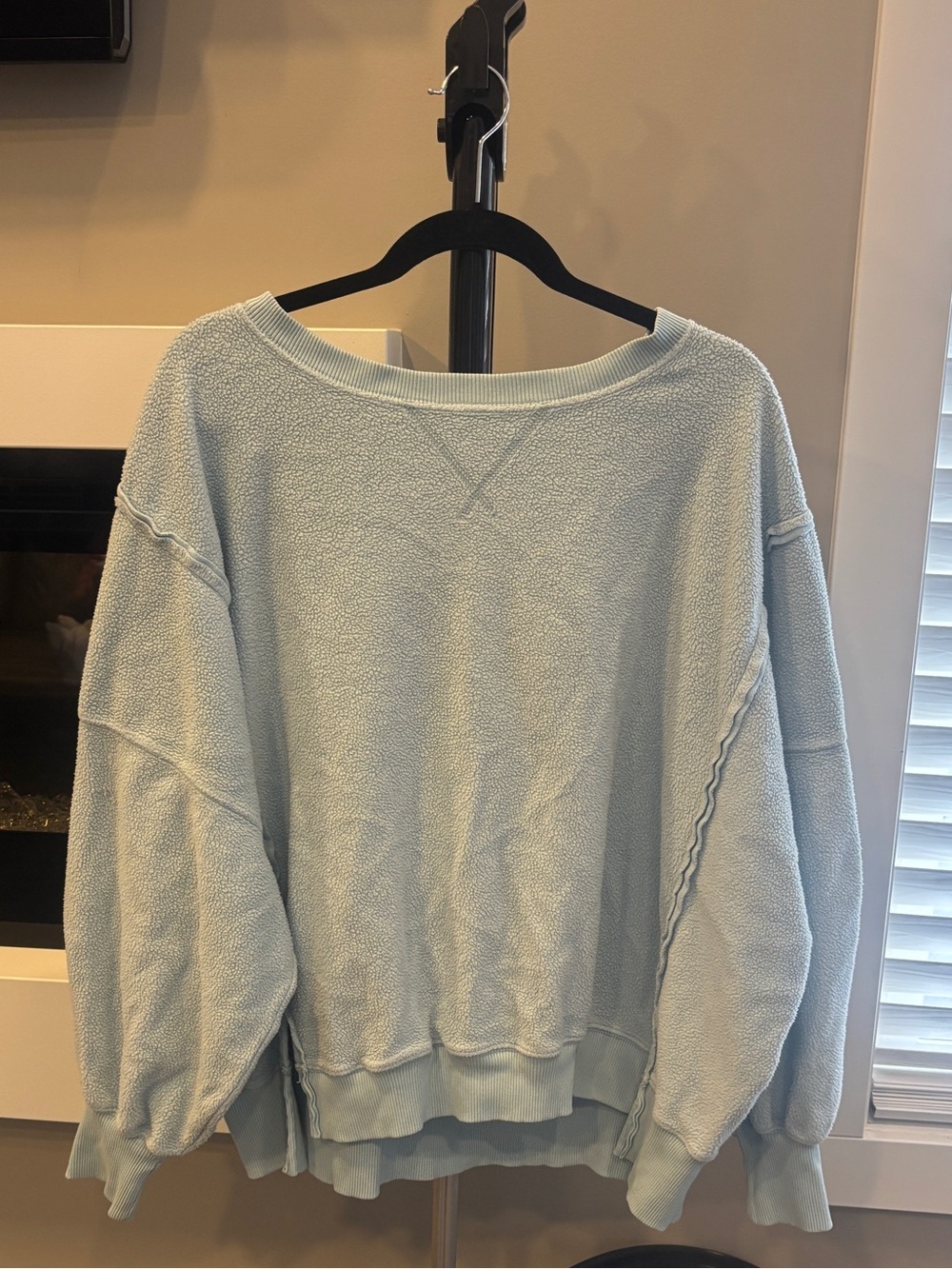 American Eagle Outfitters Light Blue Oversized Crewneck Sweater